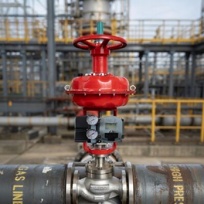 Katup Kontrol dengan Baker Hughes Masoneilan Smart Valve Positioner SVI2-21123121 SVI2-21123121 Dengan YTC YT-200 Pneumatic Booster