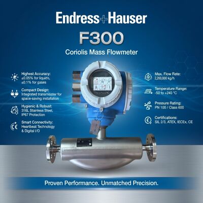Endress+Hauser Proline Promass F 300 8F3B40 8F3B80 Flowmeter Massa Coriolis Meter Massa Aliran