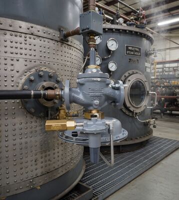 EMERSON Fisher Tipe 1098-EGR dan 1098H-EGR Katup Pengatur Tekanan Gas yang Dioperasikan Pilot dengan Stok untuk Boiler Kinerja Tinggi