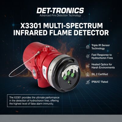 LNG Plant Flame Detector Multispectrum IR Flame Detector DET-TRONICS X3301 Sensor Deteksi Kebakaran Harga