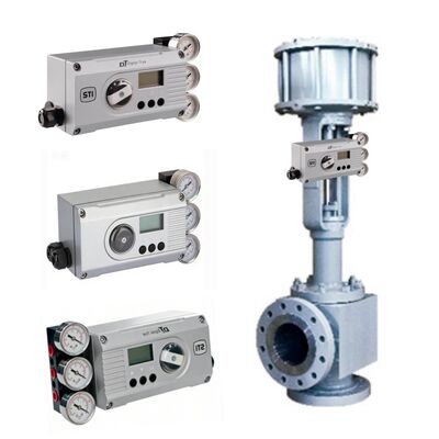 Katup Sudut KOSO 500A 510A dengan Positioner IMI STI DigitalTrak untuk Pabrik Kimia dan Pembangkit Listrik Tenaga Termal