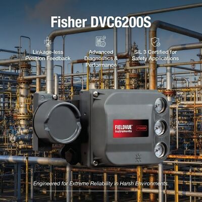 Stok Tersedia F-isher DVC6200 FIELDVUE Digital HART Valve Positioner 4-20mA Pengontrol Elektro Pneumatik untuk Aktuator Pneumatik