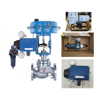 China Pneumatic Control Valve dengan Azbil AVP100/AVP102 Valve Positoner dan Fisher 67CFR-38VVP 67CF-1663-38597 Filter Regulator