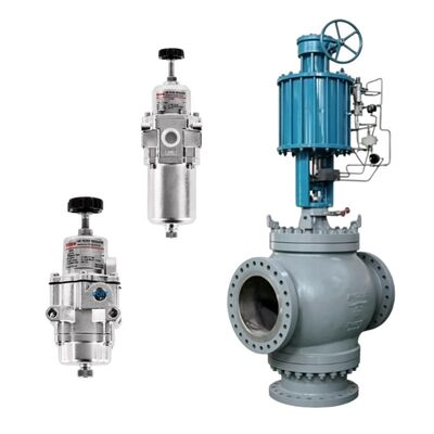 Wuzhong 3 Way Diverting Mixing Valve ACT dengan Rotork YT Filter Regulator untuk Petrokimia Tenaga Termal