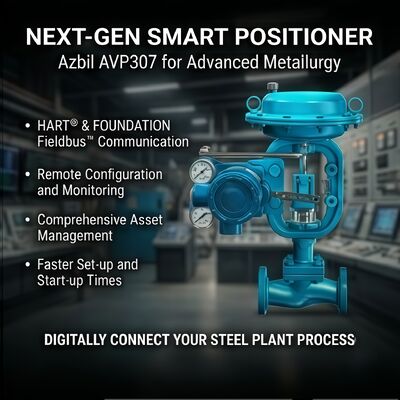 Azbil AVP307 Digital HART Pneumatic Valve Positioner dengan Input DC 4-20 mA dan akurasi F.S ± 1,0%