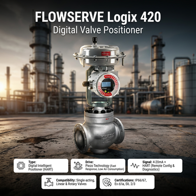 Flowserve Digital HART Positioner Logix 420 520MD 3200MD 3800 Katup Cerdas Vositioner Katup Khusus Pabrik