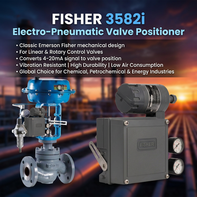 F-isher 3582i Mechanical Electro Pneumatic Valve Positioner OEM Single Acting Control Valves Mesin pengontrol alat pengontrol