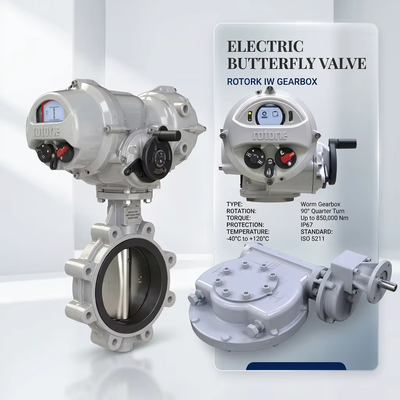 Pabrik OEM Electric Plug Ball Butterfly Valve Rotork IQT Quarter-turn Electric Actuator IW5 Bagian-turn Gearboxes