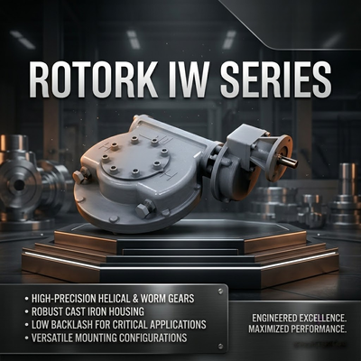 Gearbox Putaran Seperempat Rotork Seri IW5 IR1 Worm Gearbox Katup Bola Listrik Katup Steker Katup Kupu-kupu