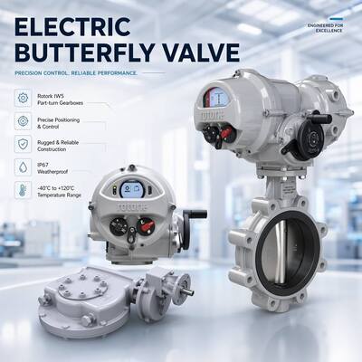 Pabrik OEM Electric Plug Ball Butterfly Valve Rotork IQT Quarter-turn Electric Actuator IW Series Bagian-turn Gearboxes