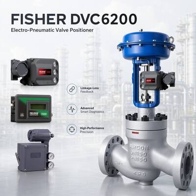 Brand New OEM F-isher Butterfly Pneumatic Control Valve dan DVC6200 Valve Positioner