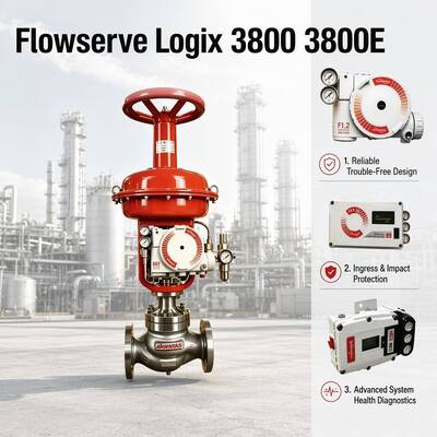 High Precision Flowserve Logix 3800 3800E Digital Valve Positioner Bagian-bagian Valve Kontrol yang dapat diandalkan