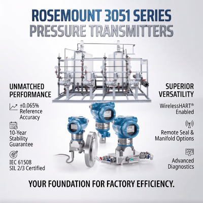 Rose-mount 3051 Smart Pressure Transmitter dengan 316L stainless steel 4-20 mA DC / HART dan ± 0,04% dari Span Accuracy