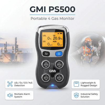 GMI PS200 PS500 Detektor Gas Portable H2S CO O2 Monitor Gas Bakar Detektor Gas Keamanan Industri