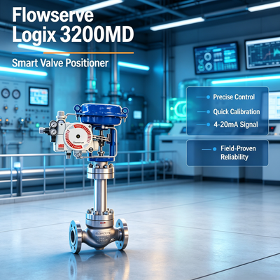 Positioner Katup Digital Flowserve Logix 3200MD Berkualitas Tinggi HART Smart Control dengan Katup Solenoid ASCO