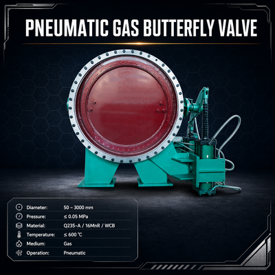 Cina OEM Pneumatic Gas Butterfly Valve Pipeline Gas Metallurgical Blast Furnace Industrial Butterfly Valve