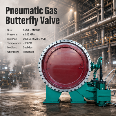 SHENTONG Pneumatic Coal Gas Butterfly Valve Metal Seated Steel Plant Gas Control Supplier Butterfly Valve