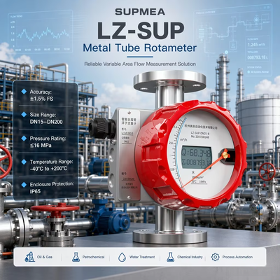 Supmea LZ-SUP HART 4-20mA Indikator Lokal LCD Industrial Flowmeter Tube Metal Variable Area Flow Meter