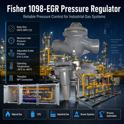 Kualitas tinggi Fi-sher 1098-EGR Pilot dioperasikan gas alam tekanan pengurangan katup gas regulator tekanan