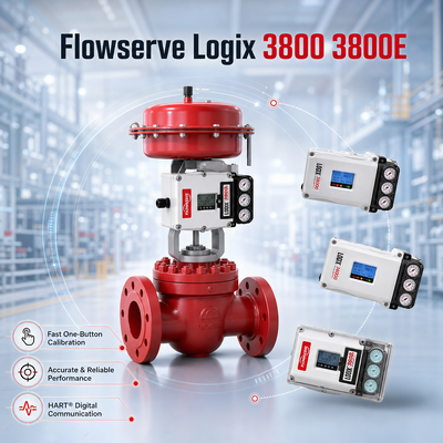 Positioner Katup Digital Flowserve Logix 3800 3800E Baru Kontrol Katup yang Andal Suku Cadang Tersedia