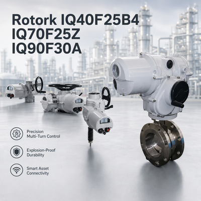 Rotork IQ40F25B4 IQ70F25Z IQ90F30A Aktuator Elektrik Putaran Seperempat 1000-2000Nm IP68 untuk Sistem Kontrol Industri Katup Kupu-kupu