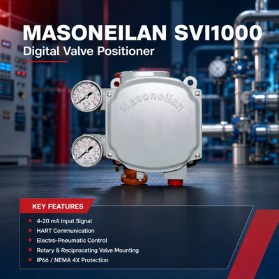 Pengontrol Katup Aktuator Pneumatik Masoneilan SVI1000 4-20mA HART Positioner Katup