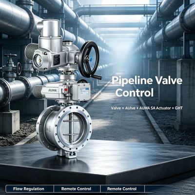AUMA SA Multi-turn Actuator dengan Gearbox GHT Penggerak Katup Torsi Tinggi Solusi Tugas Buka-Tutup Industri