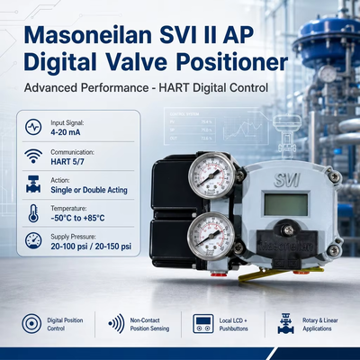 Auto Tune Digital Valve Positioner Masoneilan SVI2 AP Diagnostics 4-20mA Non-kontak posisi Sensing Valve Positioner