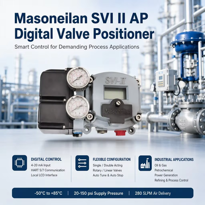 Auto Tune Digital Valve Positioner Masoneilan SVI2 AP Diagnostics 4-20mA Non-kontak posisi Sensing Valve Positioner