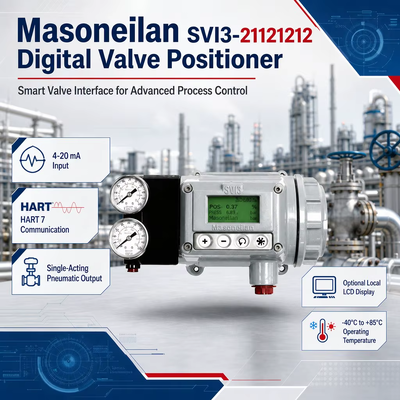 Positioner Katup Elektropneumatik Digital HART Masoneilan SVI3-21121212 SVI3-21111212 IP66