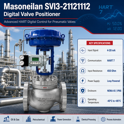 Pengontrol Katup Cerdas Masoneilan SVI3-21121212 SVI3-21121112 Aktuator Pneumatik Aksi Tunggal HART
