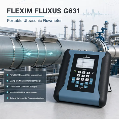 Instrumen Deteksi Kebocoran Flexim FLUXUS G631 Meter Aliran Ultrasonik Clamp-on Portabel