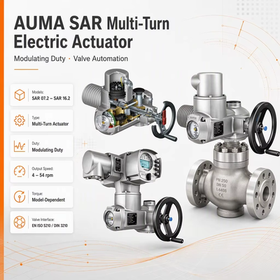 AUMA SAR Electric Actuator Otomatisasi Katup Multi-Putaran Aktuator Katup Bermotor Kontrol Katup Listrik Industri