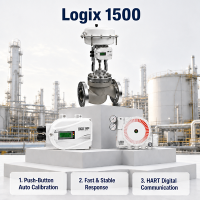 Logix 1500 Intelligent HART Protocol Digital Valve Positioner 4 20mA IP67 Electro Pneumatic Flow Control Industri Minyak Kimia