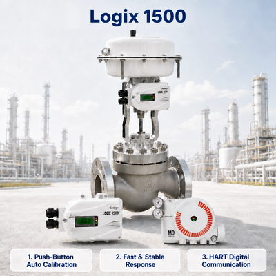Logix 1500 Smart Digital Valve Positioner HART Komunikasi 4 20mA IP67 Kontrol Aliran