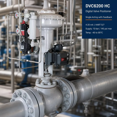 DVC6200 HC Digital Valve Controller 4?? 20 mA HART Pneumatic Single Acting Valve Positioner dengan umpan balik