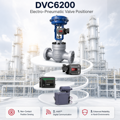 FIELDVUE DVC6200 Smart Valve Positioner 4 20mA IP66 Pengontrol Katup Digital