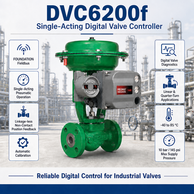 FD DVC6200F Pengontrol Katup Digital Akting Tunggal YAYASAN Fieldbus Smart Valve Positioner