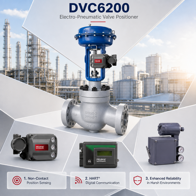 DVC6200 Pneumatic Valve Positioner ATEX IECEx Bersertifikat -40 85°C Pengaturan Aliran Regulasi Tekanan