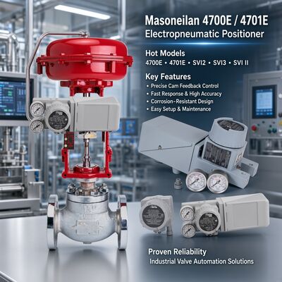 Masoneilan 4800E 4800P Pneumatic Valve Positioner untuk Aktuator Rotary Reciprocating