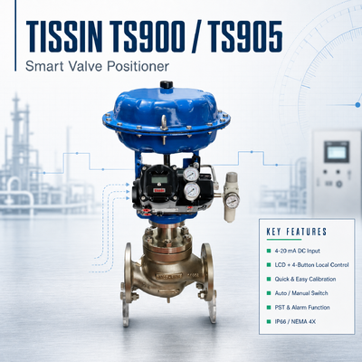 Tissin TS900 TS905 Smart Valve Positioner 4-20mA HART Digital Stainless Steel Control Valve Positioner