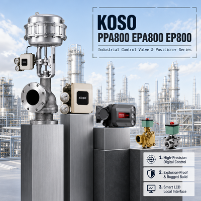 KOSO PPA800 EPA800 EP800 Katup Elektropneumatik Positioner Umpan Balik Cerdas 4-20mA Kontrol Aliran Linier OEM
