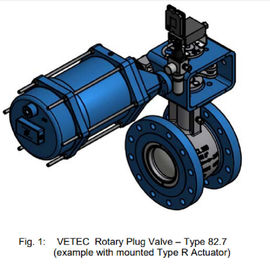 Kelas 150 - Kelas 300 Pneumatic Actuator Rotary Plug Valve Versi ANSI