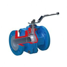 Stainless Steel Lined Pneumatic Ball Valve PN 16 Kelas 150 Warna Biru Sertifikasi CE