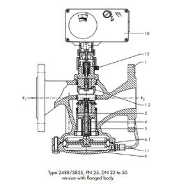 Alloy / Steel Electric Actuator DIN Flow Regulator Kontrol Aliran PN 16 - PN 25 Peringkat Tekanan