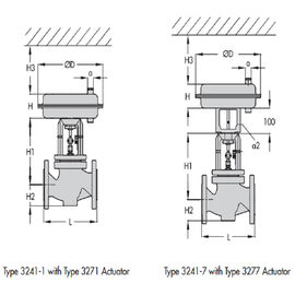 Versi DIN Pneumatic Control Valve Pneumatic Globe Control Valve Paduan / Bahan Baja