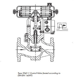 Versi DIN Pneumatic Control Valve Pneumatic Globe Control Valve Paduan / Bahan Baja