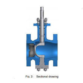 DN 25 - DN 600 Rotary Plug Control Valve Pasokan Pneumatik Kekuatan Tinggi