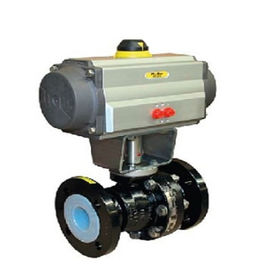 PN 10 - PN 16 BR 20b Katup Kontrol Pneumatik Ball Valve Dengan Lapisan PFA