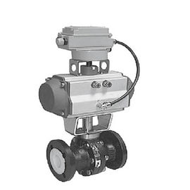 PTFE Lined Ball Valve Pneumatic Supply Kelas 150 Tekanan NPS 1 - NPS 8 Ukuran